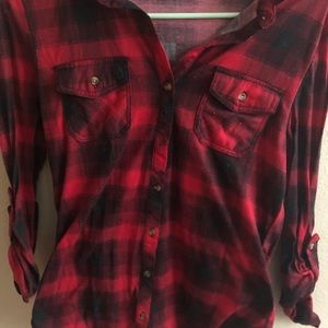 Red Plaid Button-up